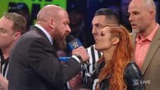 Becky Lynch Confronts Charlotte Flair, Then Slaps The Head Off Triple H On SMACKDOWN LIVE