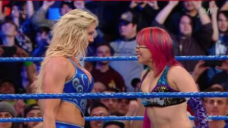 Asuka Shows Up At FASTLANE To Challenge Charlotte Flair For The Women's Championship At WRESTLEMANIA