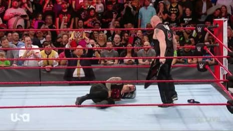Brock Lesnar Shows Up On RAW And Absolutely Decimates WRESTLEMANIA Opponent Roman Reigns