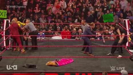 ELIMINATION CHAMBER Contract Signing Ends In Chaos As Becky Lynch Gets Her Hands On Shayna Baszler
