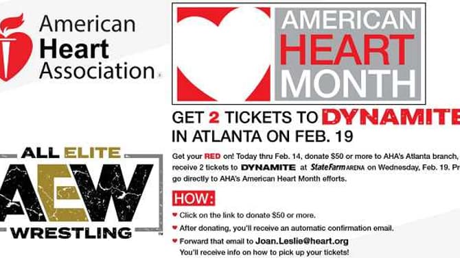 You Can Get Free ALL ELITE WRESTLING: DYNAMITE Tickets If You Donate To The American Heart Association