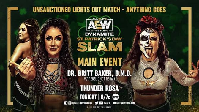 An Unsanctioned Match Between Thunder Rosa And Dr. Britt Baker Will Headline Tonight's AEW DYNAMITE