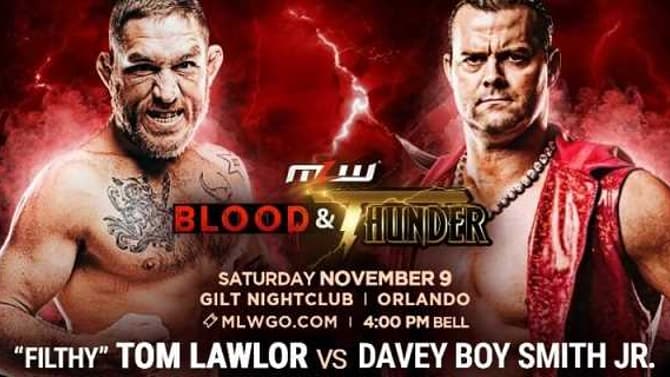 Davey Boy Smith Jr. Set To Face &quot;Filthy&quot; Tom Lawlor At MAJOR LEAGUE WRESLING's BLOOD AND THUNDER