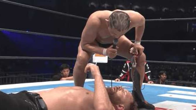 Minoru Suzuki Takes Out Jon Moxley After His IWGP US Title Victory At WRESTLE KINGDOM 14