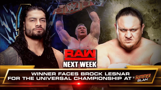 New #1 Contender Match For The Universal Championship At WWE SUMMERSLAM Set For Next Week's RAW