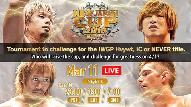 NEW JAPAN PRO-WRESTLING NEW JAPAN CUP RESULTS (Night 3)