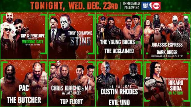 The Young Bucks, PAC, Chris Jericho, And Jurassic Express Are Scheduled To Fight On Tonight's AEW DYNAMITE