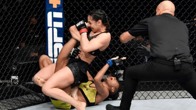 UFC FIGHT NIGHT 2: Luana Carolina Bends The Knee To Ariane Lipski, Literally