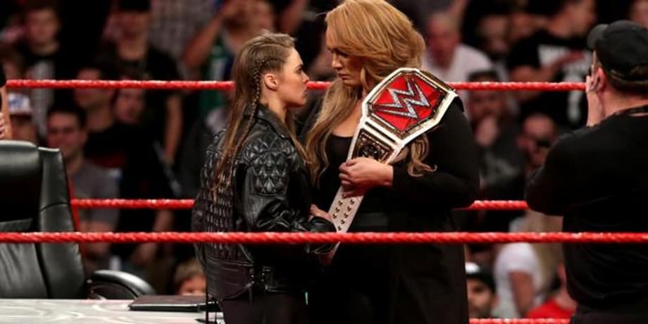 Things Got Tense Between Ronda Rousey And Nia Jax During A Contract Signing On Last Night's RAW
