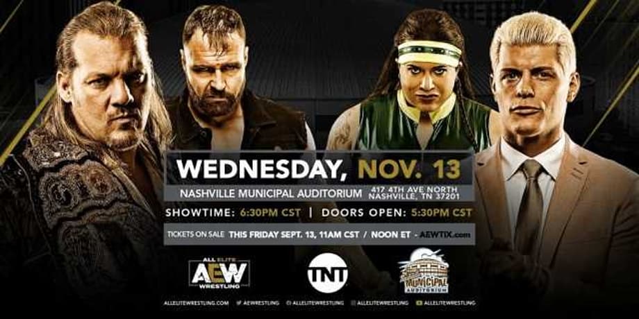 ALL ELITE WRESTLING Announces Upcoming TNT Show In Nashville, Tennessee