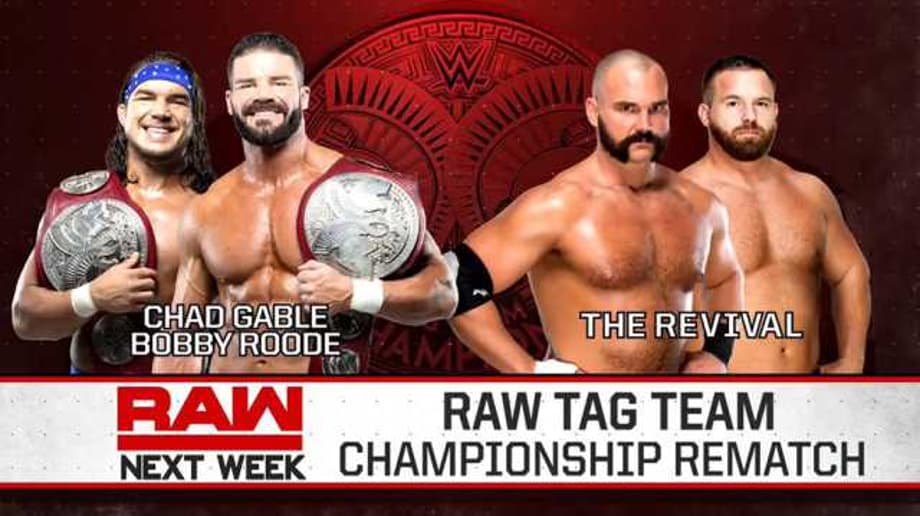 Bobby Roode & Chad Gable Will Defend The RAW Tag Team Championship Against The Revival