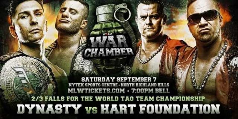 Hart Foundation To Challenge Dynasty For The Tag Team Titles At MAJOR LEAGUE WRESTLING: WAR CHAMBER