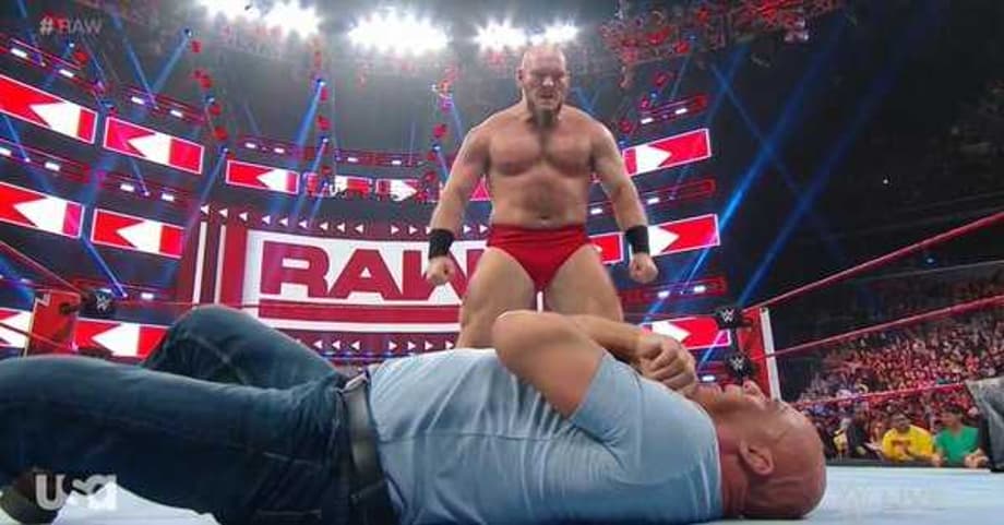Lars Sullivan Finally Makes His RAW Debut And Takes Out Kurt Angle With A Freak Accident
