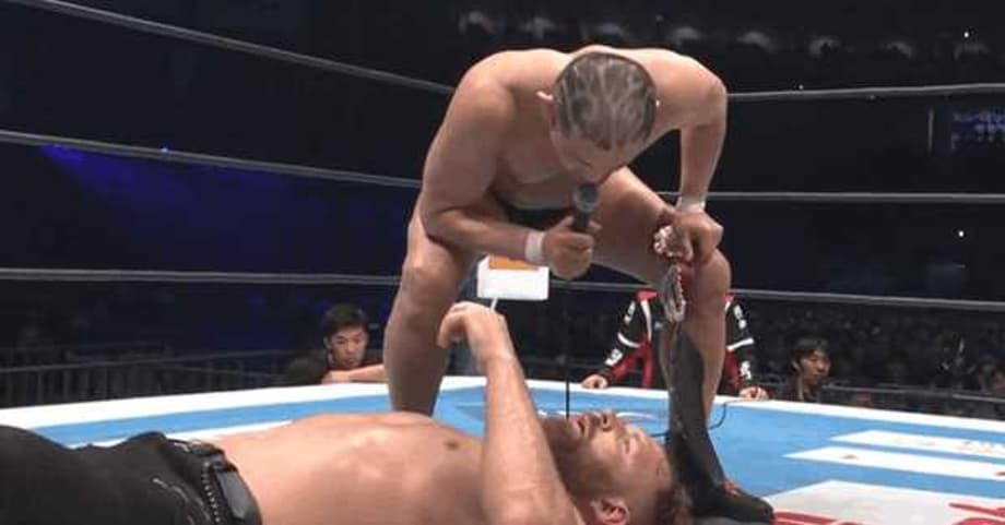 Minoru Suzuki Takes Out Jon Moxley After His IWGP US Title Victory At WRESTLE KINGDOM 14