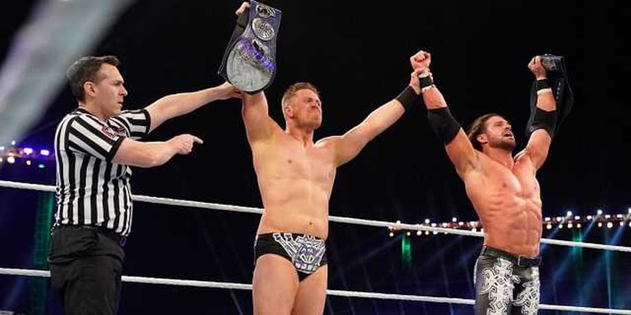 The Miz And John Morrison Have A Moment After Winning SMACKDOWN Tag Team Titles At SUPER SHOWDOWN