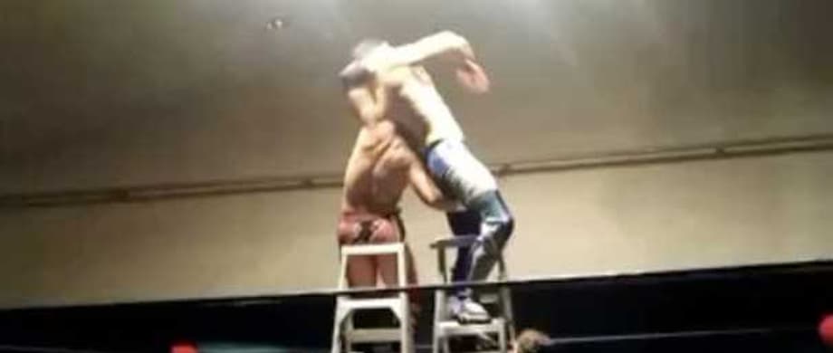 VIDEO: Aussie Indie Wrestler Absorbs A Ridiculously Dangerous Burning Hammer Off A Ladder