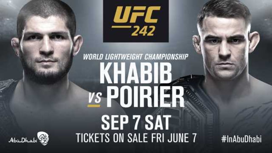 Khabib Nurmagomedov Vs. Dustin Poirier Lightweight Title Fight Officially Confirmed For UFC 242 In Abu Dhabi