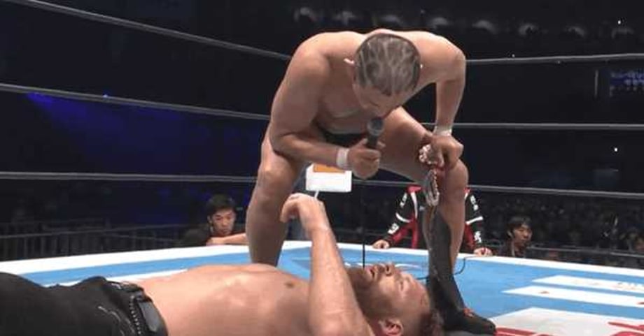 Minoru Suzuki Takes Out Jon Moxley After His IWGP US Title Victory At WRESTLE KINGDOM 14