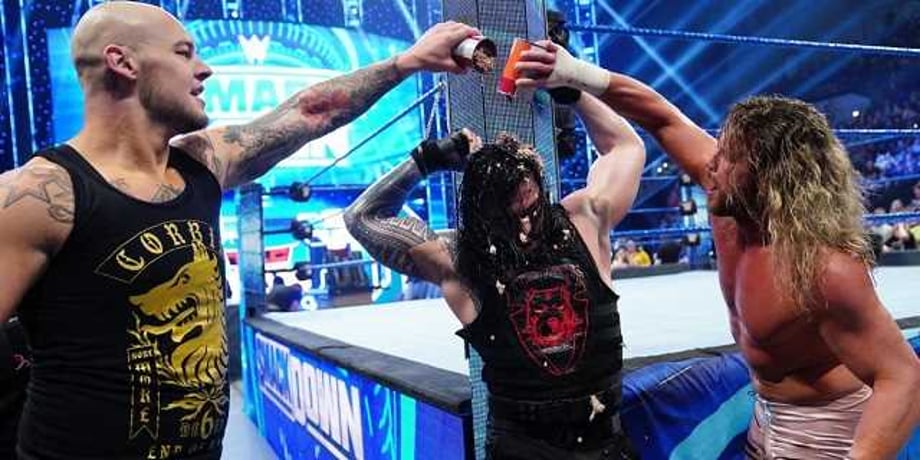 Yes, Friday Night's Episode Of SMACKDOWN Really Did End With Roman Reigns Covered In Dog Food
